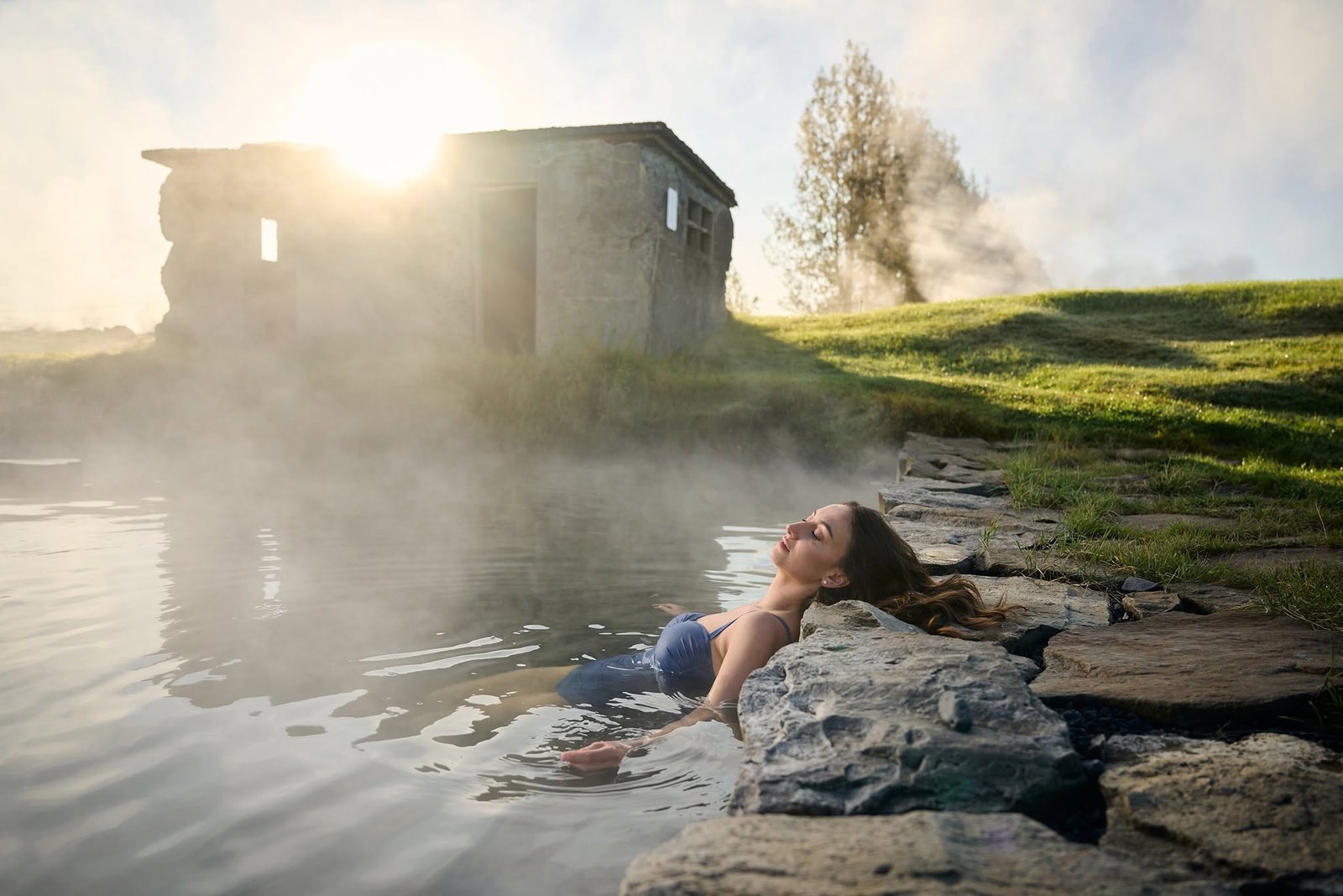 Bathing in Secret Lagoon
